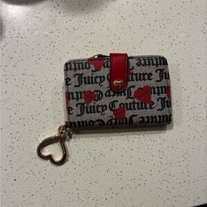 Juicy Couture Heart Pattern Wallet with Red Accents